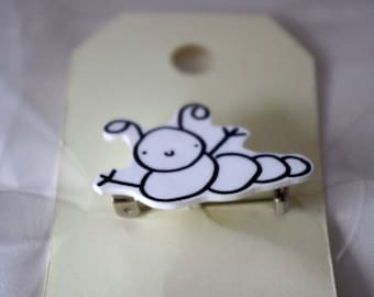 Lawrence the Caterpillar Shrinky Dinks Brooch Pin Shrink Plastic