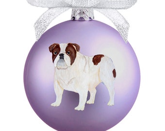 Bulldog (English Bulldog) Hand Painted Christmas Ornament - Can Be Personalized with Name