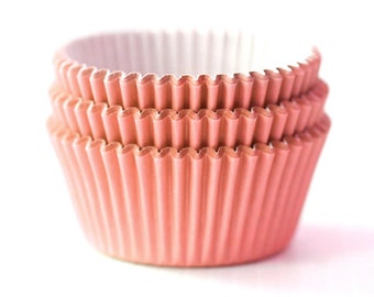 Solid Peach Cupcake Liners