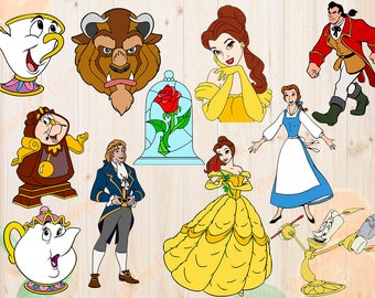 Beauty and the beast Svg, Bundle Beauty & the beast Svg, Eps, Png Cutfiles, belle princess for Cricut, Silhouette cameo, Clipart, Scrapbook