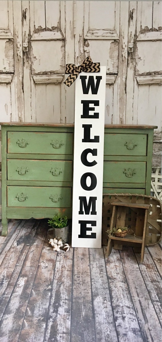 Tall Sign Vertical Sign. WHITE Sign.