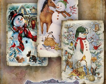 10 Christmas Snowman Tags