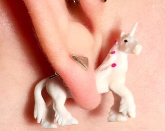UNICORN faux gauge STUD earrings