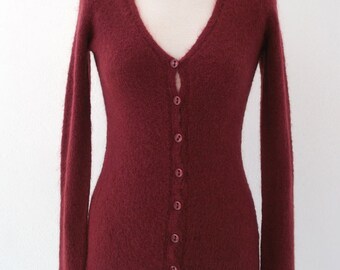 SALE !!!!!! Burgundy Mohair Cardigan REBAJA!!!!