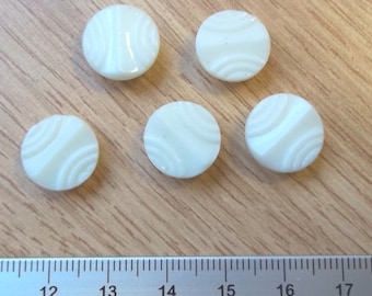 White vintage czech glass buttons