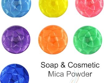 Mica Powder for Soap / Cosmetics - Rainbow Mica Sample Set - 7 Colors for Soap Making or Cosmetics & Bath Bombs - Easy to use Mica Colorant