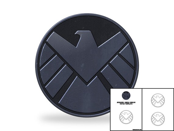 template for avengers shield emblem patch