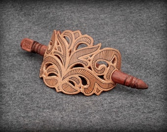 Original handmade Leather barrette, leather goods