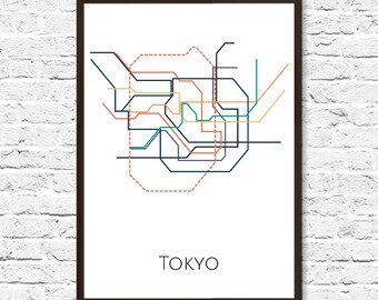 Tokyo Metro, Tokyo Subway Map, Tokyo, Subway Art, Transit Map, Tokyo Print, Tokyo Poster, Tokyo Art