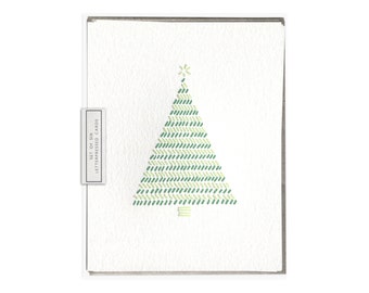 Christmas Tree letterpress card - set of six