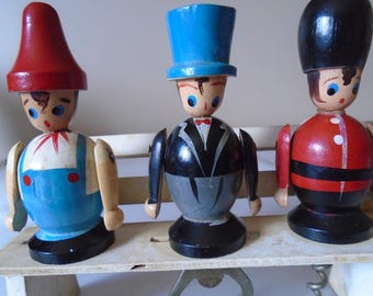 wooden figures barware,