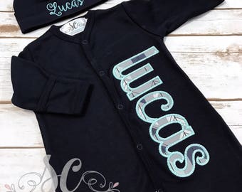 Pima Cotton Footed Sleeper - Newborn Baby Outfit - Baby Playsuit - Newborn Boy Clothes - Arrow Baby Outfit - Aztec Baby Clothes