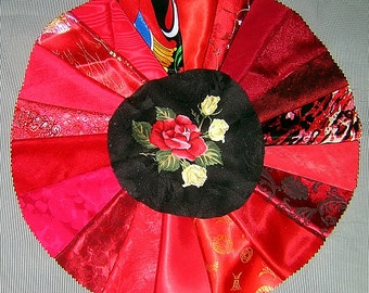 20 PCS Radiant Red Crazy Quilt Fabrics for Crazy Quilts, Art Quilts & Art projects