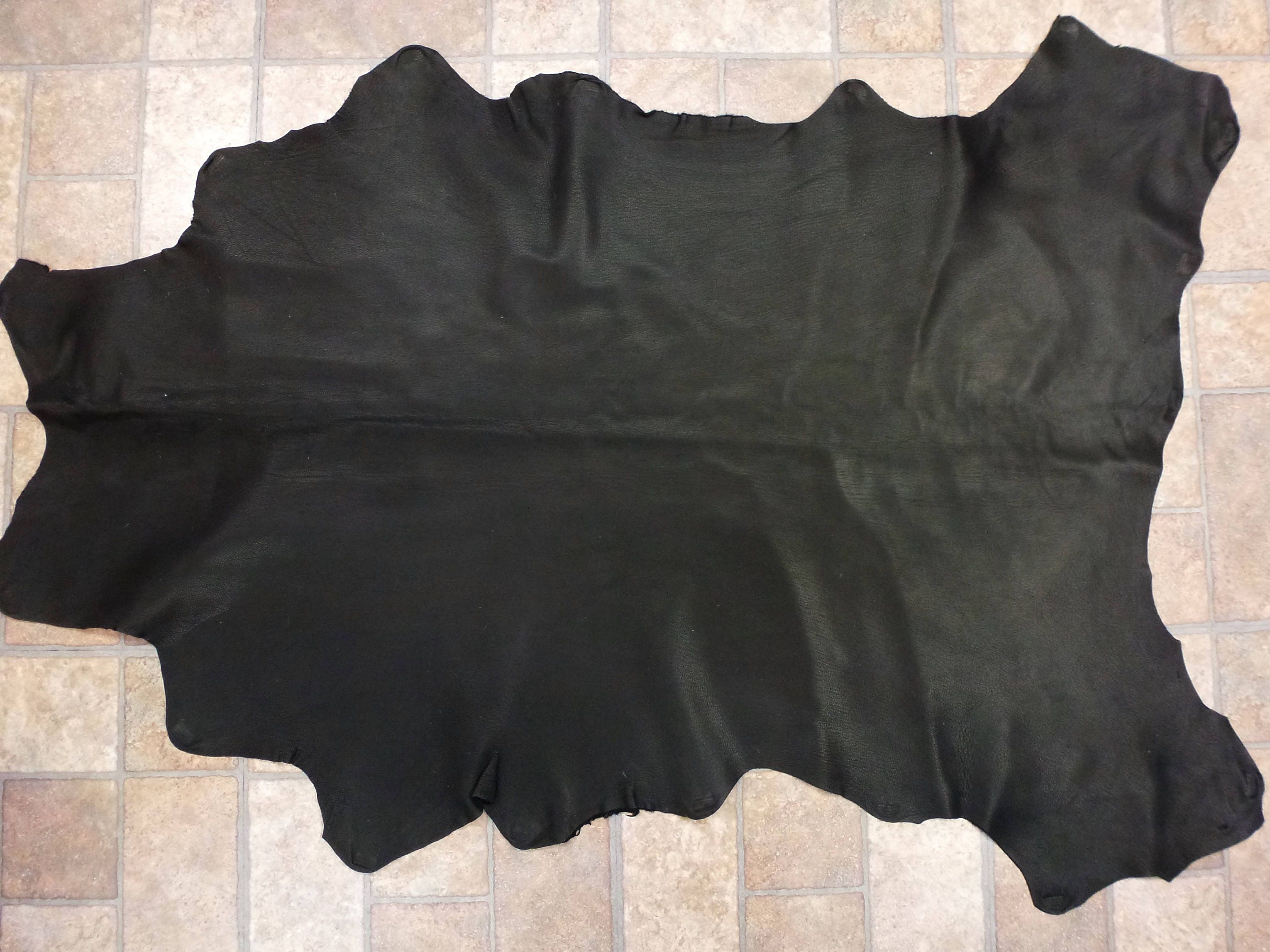 Leather 78 sq ft Black fine grain Goatskin Leather First