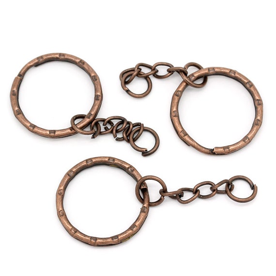 Antique Copper Key Rings Set of 10 pieces