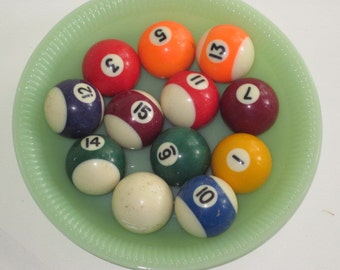 Lot 12 Vintage Toy Child's Size Billiard Pool Balls