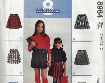 McCall's Patterns #8984 Girls Skort and Belt Size 7-10 Uncut Factory Folded