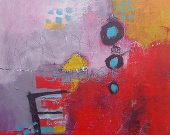 Original Abstract Art, Wait for Me 11 x 14 by artist and author Jodi Ohl