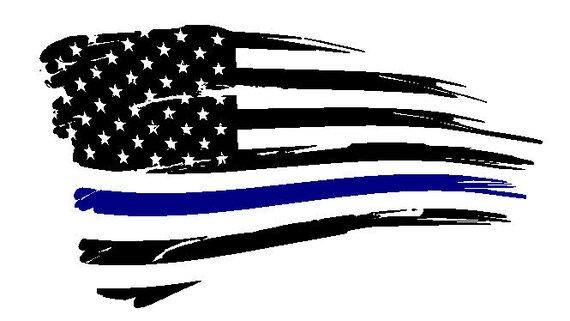 Download Tattered USA Police Flag decal Tattered USA Fire Flag decal