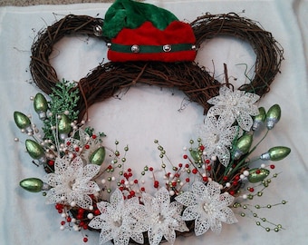 Mickey Mouse Wreath--red, green and white