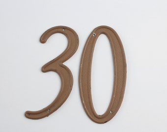 Vintage Metal Numbers -Three Zero Thirty House Number Address