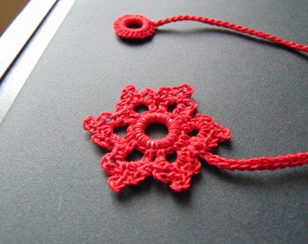 Red snowflake bookmark
