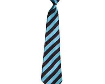 Toddler Black and Blue Striped Tie