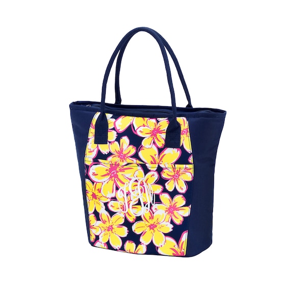 Personalized Floral Cooler Bag, FREE MONOGRAM, Monogram Beach Bag, Floral Cooler Bag, Summer.