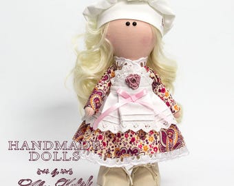 Textile doll Handmade doll Fabric doll Tilda doll Soft doll Cloth doll Collectable doll Interior doll.