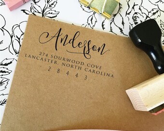 Bridal Shower Gift, Self Inking Return Address Stamp, Return Address Stamp, Rubber Address Stamp, Wedding Gift, Wedding Stamp (T365)