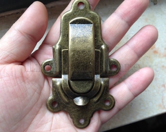 Big Leather luggage trunk Senior Hasp Catch Latch - 90mm X 56 mm Antique Brass Finish - Chest Hardware for luggage trunk -LC0186