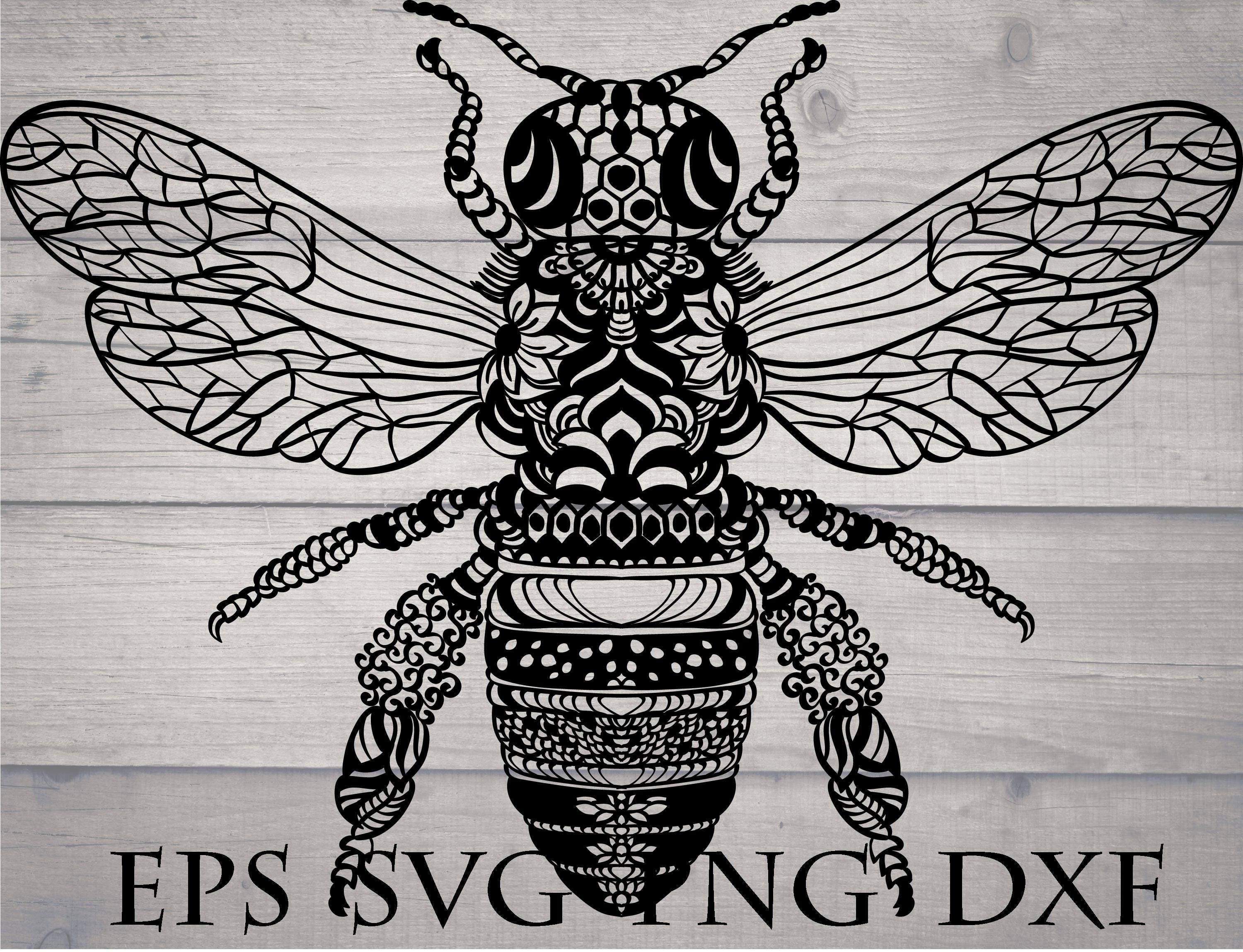 Bee svg mandala bee svg zentangle insect animal cricut