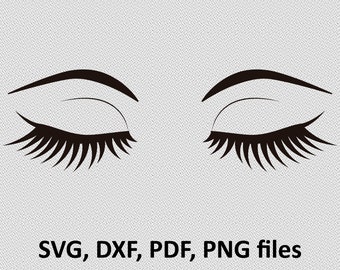 Eyelashes Svg file, Eyebrows SVG Instant Download Woman Eyelashes SVG and PNG file, Makeup svg