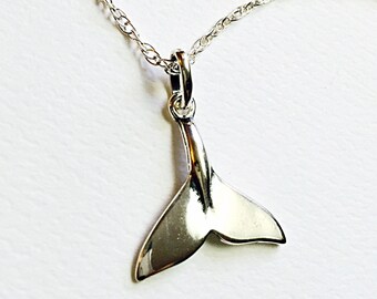 All Sterling Silver Whale Necklace, Charm Necklace, minimalist sterling jewelry, marine necklace