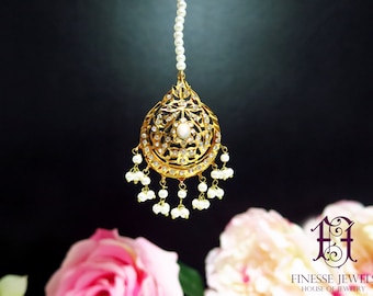 Jadau Tikka, Hyderabadi Tikka, Nizami Mughal Maang Tikka, Indian Jewelry