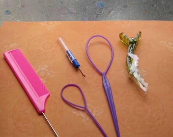 5pc Pony Tail Hair Topsy Tail Kit accessories
