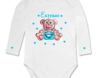 Personalized with name Teddy bear baby Bodysuit