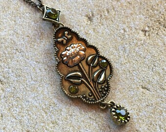 Metal Pendant, Metal Necklace, Jewelry, Womens Jewelry, For Her, Vintage Look Necklace, Vintage Look Pendant