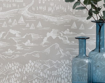 Province Wallpaper in Natural Grey - 10m x 52cm roll