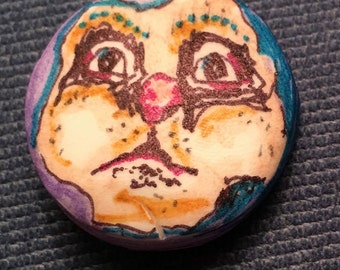 clay face jewelry craft supplies rabbit animal handmade spirit woman mask polymer findings doll parts head mask stripes tribal
