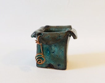 Blue Stoneware Artisan Vase