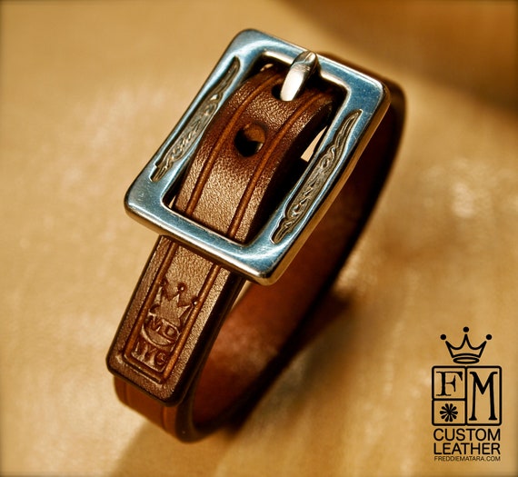 Leather bracelet Brown cuff Lean and Sexy made for YOU in Brooklyn New York by Freddie Matara!