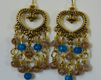 Gold Heart Gypsy Dangles - Free Shipping