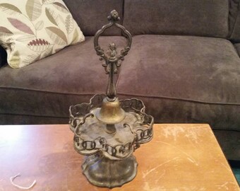 Silverplate lazy susan with bell Ben Franklin