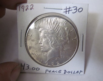 1922 Silver Dollar Antique Coins 1922 Liberty Peace Dollar USA Silver Coins Antique Us Coins Us Currency Rare Coin Collection Coin Collector