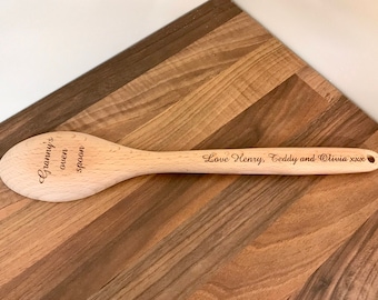Personalised Engraved Wooden Spoon, Gift, Any Engraving, Any Occasion