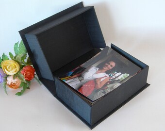 Clamshell box - 4x6x2in. - Black silk - Ready to ship
