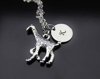 Giraffe Necklace, Silver Giraffe Charm, Animal Charm, Personalized Gift, Gift for Her, Gift for Mom, Best Friend Gift, Coworker Gift