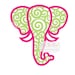 EXCLUSIVE Swirl Scroll Elephant Head SVG and DXF Cut File