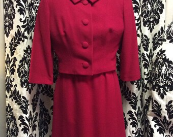 50's Cherry Red Dress Suit